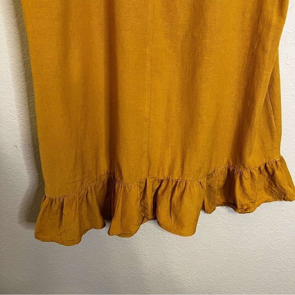 Bobeau Golden Yellow Flutter Sleeve Dress Size Large - Picture 12 of 12